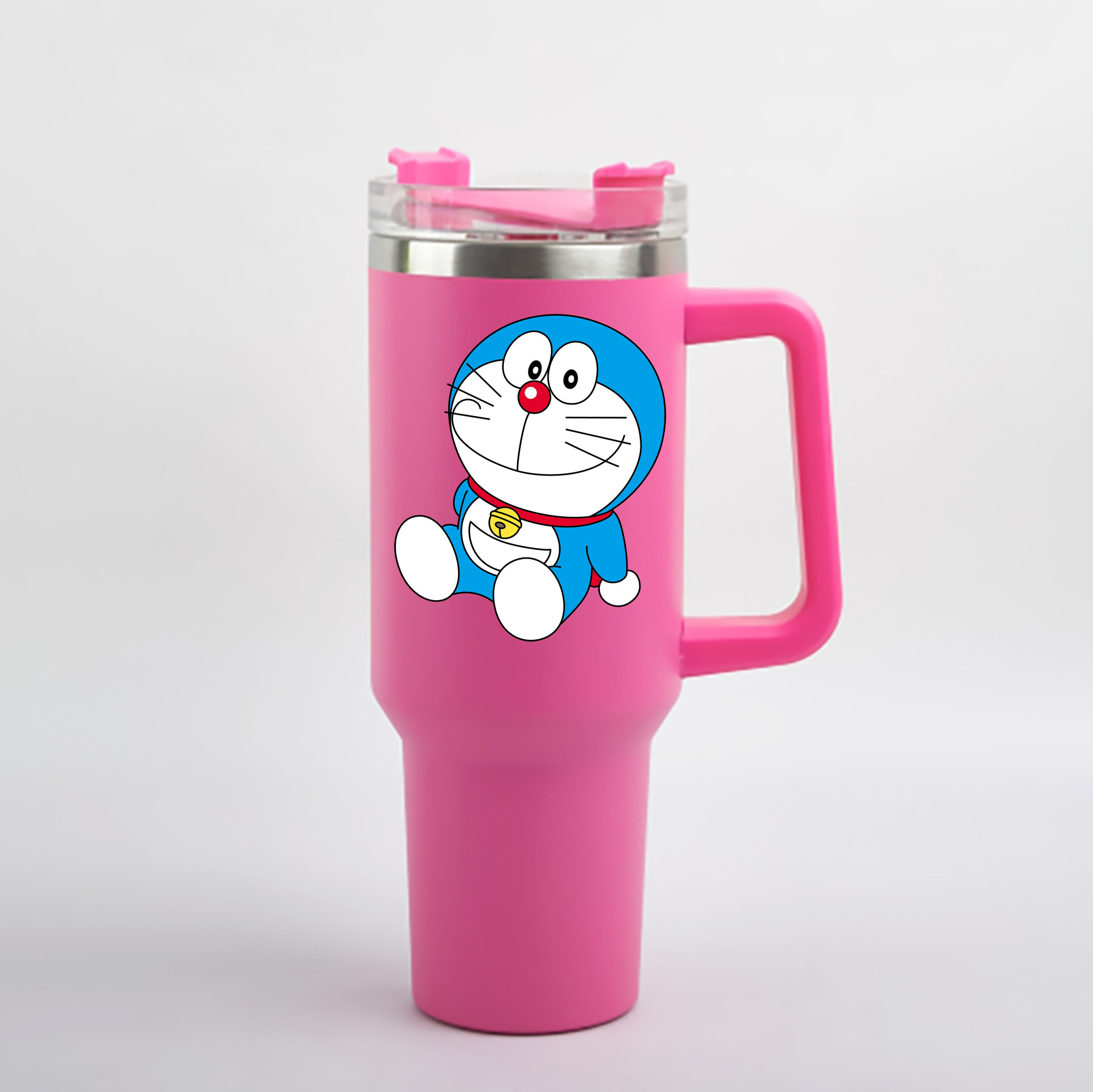 （画像用） ドラえもん Doraemon 1200mL車用タンブラー - クリスタルステッカー（プラスチックストロー付き）